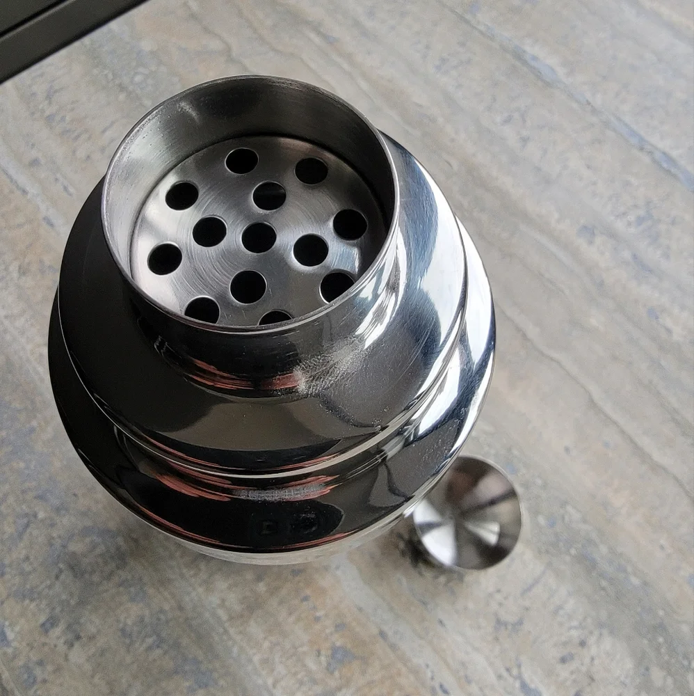 New Crate & Barrel Stepped Stainless Steel Coctail Shaker